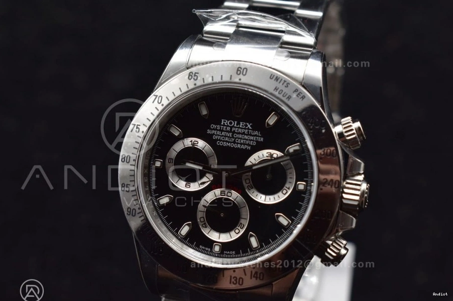 Daytona Dial Edition Clean SS Black 116520 SA4130 904L V2 and Bracelet Case 1:1 Best 0417